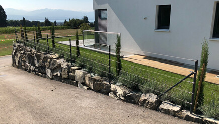 Clôture en câble métallique de 2018 à 1170 Aubonne  Suisse de Swissclôture Léman.