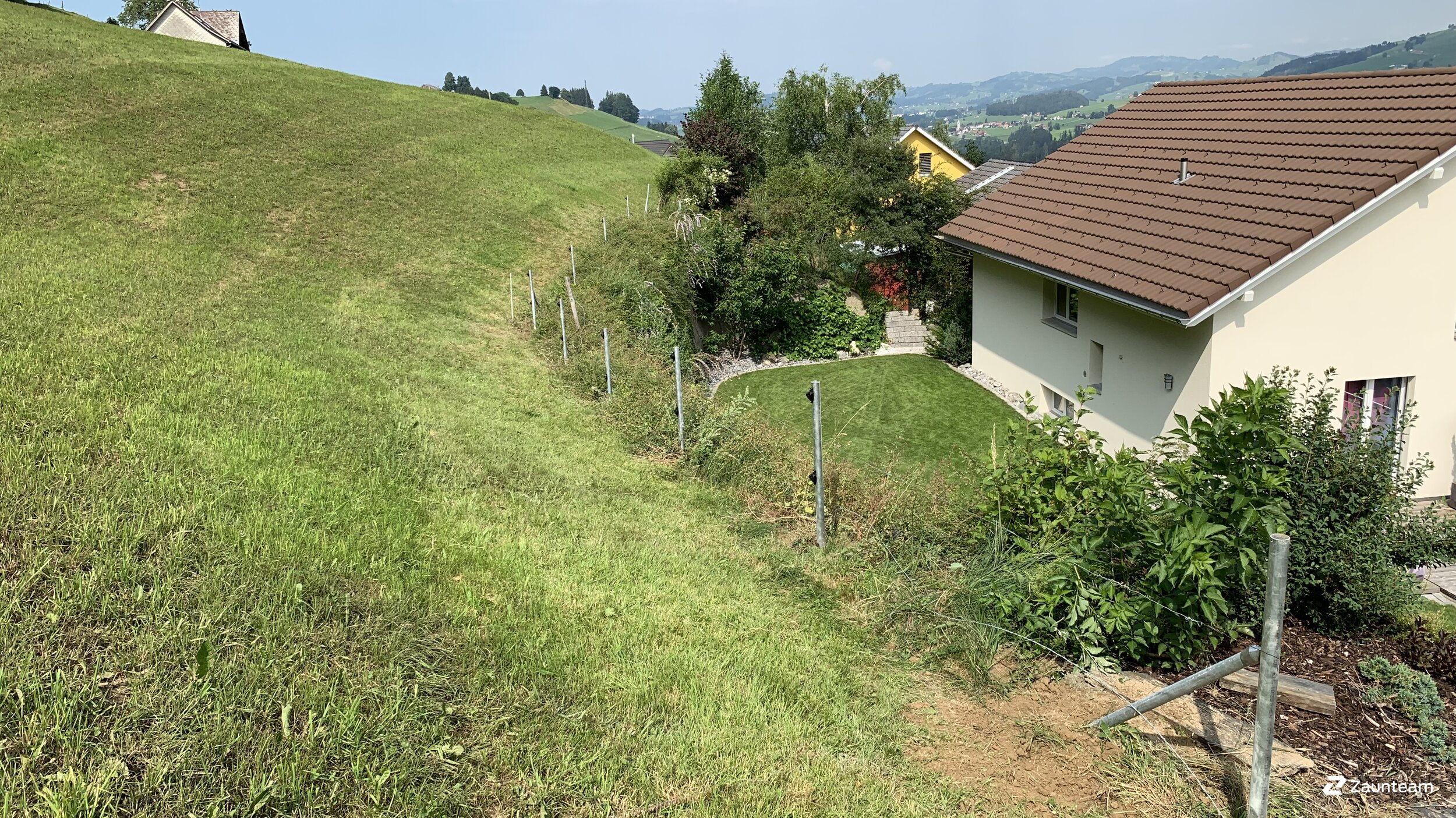 Clôture en fil de 2019 à 9104 Waldstatt Suisse de Zaunteam Appenzellerland.