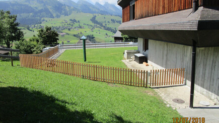 Staketenzaun aus dem 2018 in 9658 Wildhaus Schweiz von Zaunteam Werdenberg.