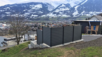 Protection brise-vue en aluminium de 2021 à 7320 Sargans Suisse de Zaunteam Heidiland.